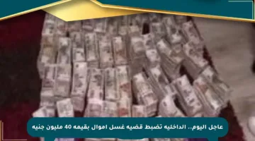 عاجل اليوم.. الداخلية تضبط قضية غسل أموال بقيمة 40 مليون جنيه